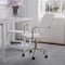 Martha Stewart Taytum Upholstered Office Chair in White/Polished Brass CH-142370-WH-GLD-MS - alternate 1